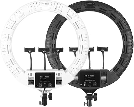 22 inch 100W LED ringlamp licht kits:handtas,statiefstandaard,infrarood afstandsbediening en 3 bases van de telefoon beugel,voor make-up portret Selfie YouTube verlichting (zwarte kleur)