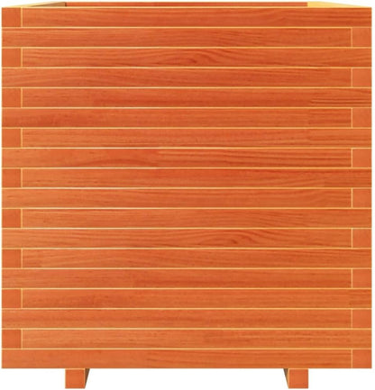 Flower Box Wax Brown 70 x 70 x 72.5 cm Solid Pine Wood Flower Box on Legs Pot with Trellis Planter Patio - QUORE
