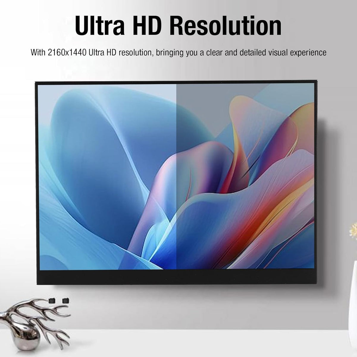 11 Inch Draagbare Monitor, FHD 2160x1440 USB C HDMI Computerscherm, HDR IPS Gamingmonitor met Dubbele Luidspreker en 3,5Mm Poort, Externe Monitor voor Laptop/pc/telefoon/tablets