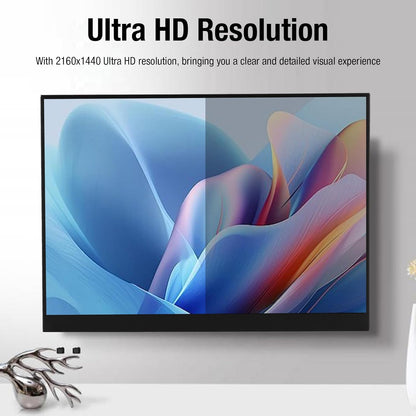 11 Inch Draagbare Monitor, FHD 2160x1440 USB C HDMI Computerscherm, HDR IPS Gamingmonitor met Dubbele Luidspreker en 3,5Mm Poort, Externe Monitor voor Laptop/pc/telefoon/tablets