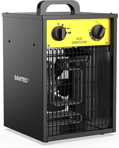 Elektrische Ventilatorverwarmer – Kachel – Verwarming – Heater – Hittekanon – 5000W Krachtige Warmte – Stalen Behuizing Met Veiligheidsfuncties