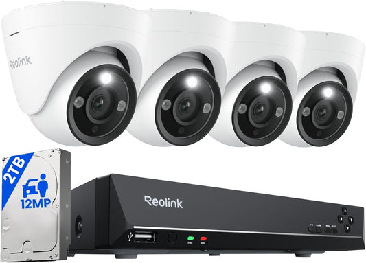 Beveiligingssysteem – CCTV Camera Set – IP Camera Beveiliging – Dome Camera Outdoor – 12MP Resolutie – Kleurennachtzicht & Slimme Detectie
