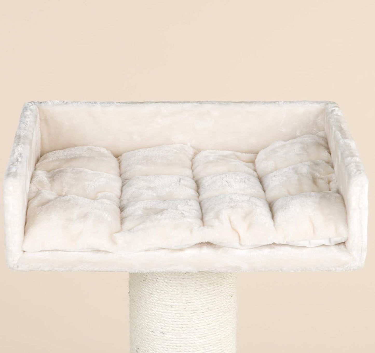 Krabpaal – Krabboom – Kattenmeubel – Klimpaal – De Luxe – Extra Stevige 20 cm Sisalstammen – Royale Hoogte 158 cm – Crème Kleur
