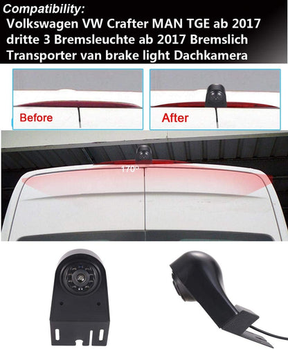 HD derde dak remlicht achteruitrijcamera dakcamera parkeerhulp + 4,3 inch LCD achteruitkijkspiegel transporter voor derde 3 van remlicht Van Brake Light