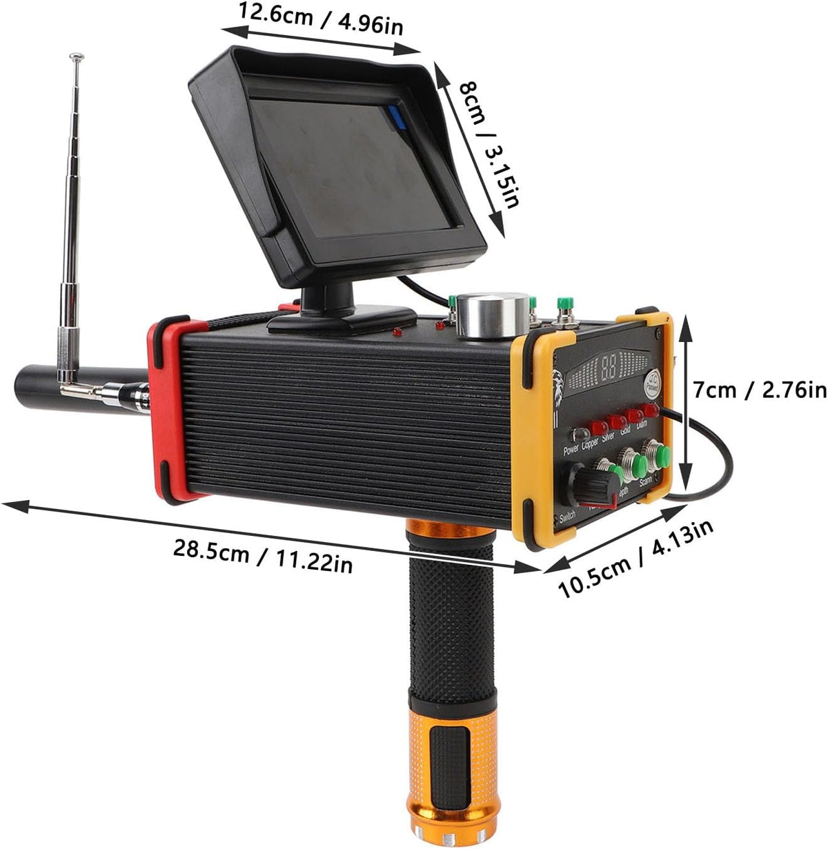 Metaaldetector – Metaalscanner – Metaalzoeker – Goudzoeker – Schatzoeker – 15 M Diepte – Groot LCD-Scherm Met Achtergrondverlichting