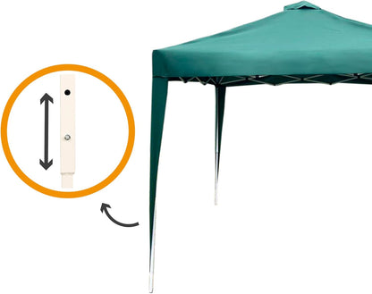 Aktive 61056 vouwpaviljoen 3 x 3 m, tuinpaviljoen 300 x 300 x 240 cm, groen 150 gram, ventilatiedak, montage 10 minuten