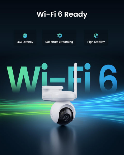 Beveiligingscamera - Zonnebeveiligingscamera - Camerabewaking - Ddraadloos - Batterijlevensduur - 500 dagen-  360° Kantelen - Automatisch Volgen - ColorX Nachtzicht - Wi-Fi 6 - 4K - Ultra HD - Wit
