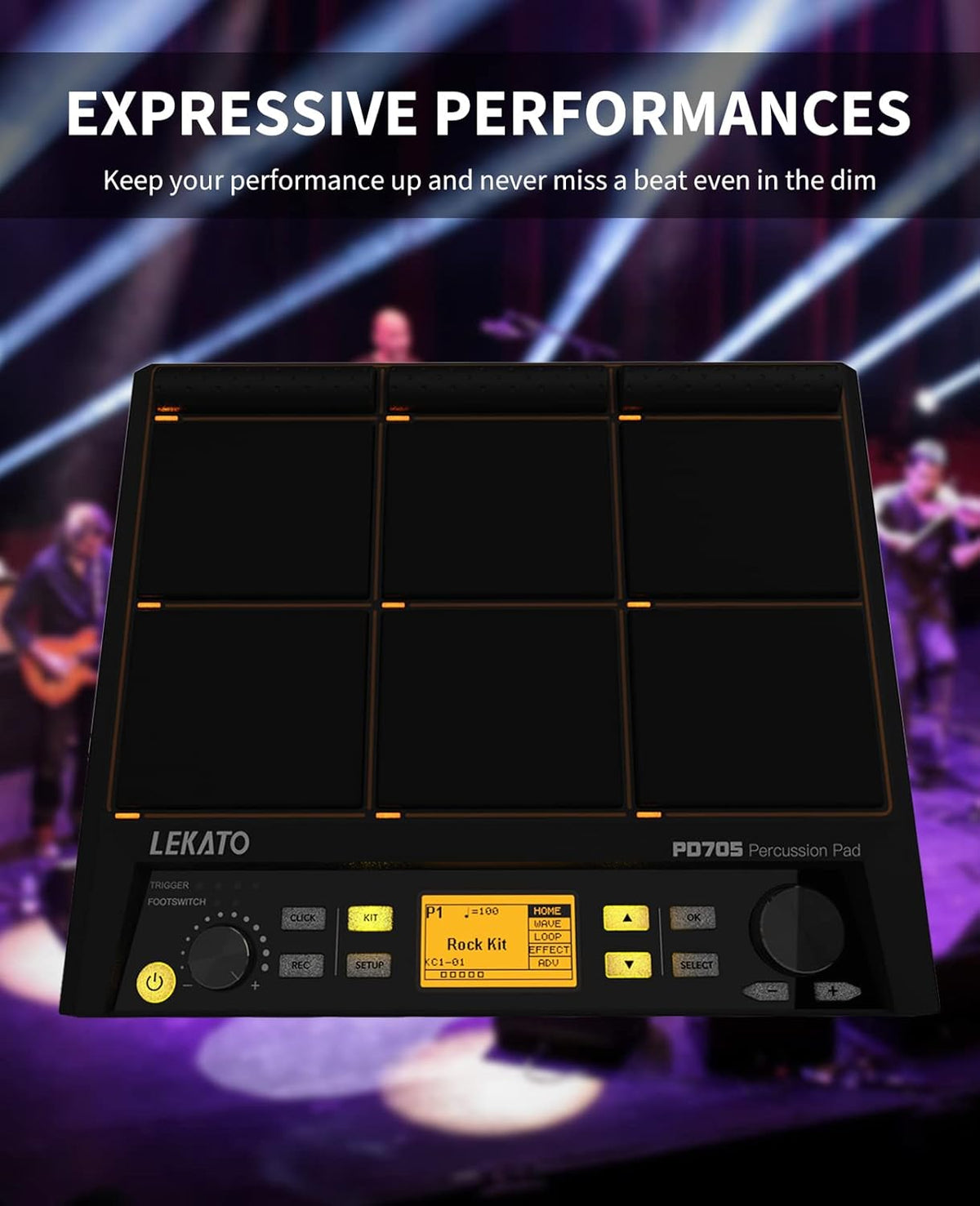 Percussie Sample Pad – Drum Sample Pad – Elektronische Drumpad – Drumpad – Percussie Pad – 9 Aanslaggevoelige Pads – 600+ Geluiden
