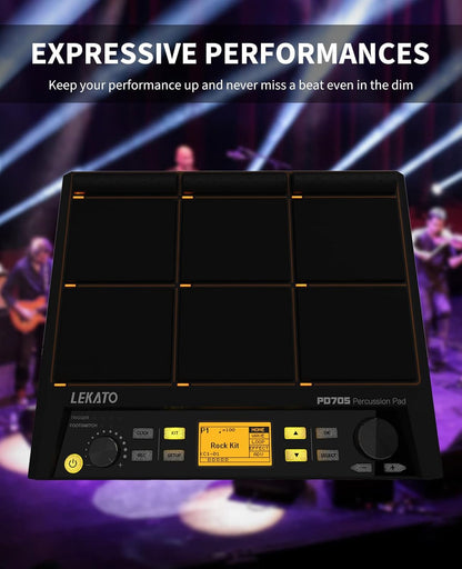 Percussie Sample Pad – Drum Sample Pad – Elektronische Drumpad – Drumpad – Percussie Pad – 9 Aanslaggevoelige Pads – 600+ Geluiden