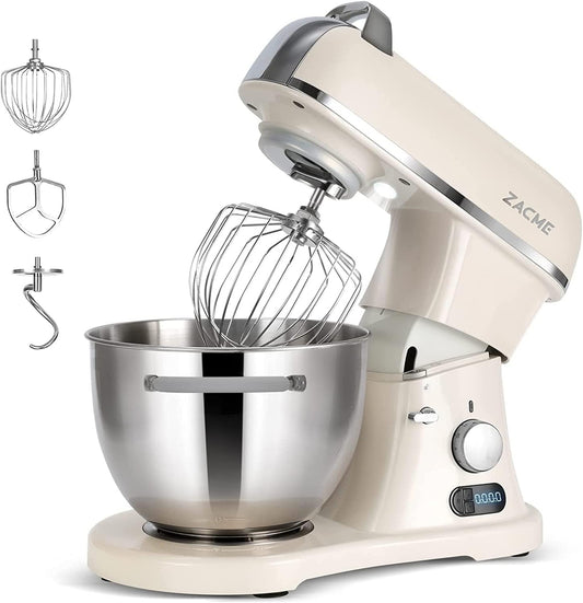 ZACME KMA0270 Keukenmachine, kneedmachine, 8L voedselmixer met display, 1500 W elektrische keukenmixer met tandhaak, draadwiel en beater, 11-speed Staande mixer,Commercieel gebruik