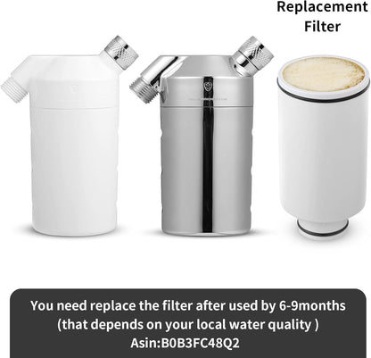 Inline legionellafilter – Legionella filter – Douchefilter – Waterfilter – Bacteriefilter – Voor wanddouche – 1/2" Mannelijke/Vrouwelijke aansluiting – Meer dan 20.000 liter levensduur