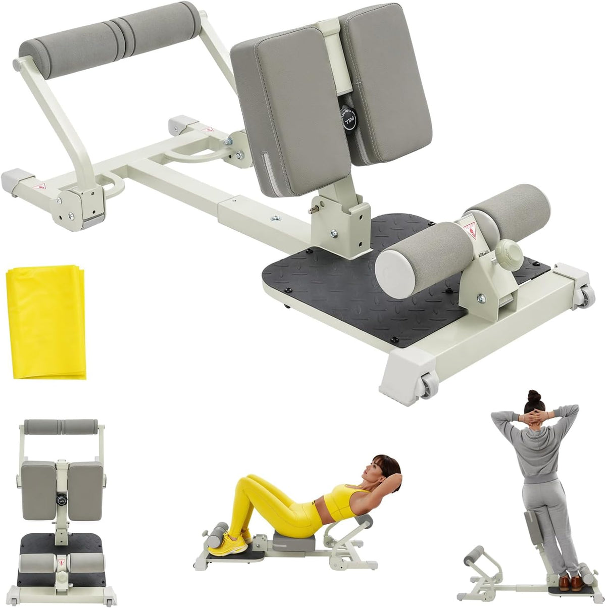 Home Rowing Machine, Foldable Hydraulic Leg Press, Rowing Machine with Elastic Band for Cardio and Strength Training, Home Fitness Equipment, Space Saving, up to 120 kg - QUORE