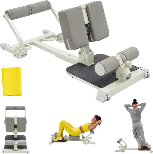 Home Rowing Machine, Foldable Hydraulic Leg Press, Rowing Machine with Elastic Band for Cardio and Strength Training, Home Fitness Equipment, Space Saving, up to 120 kg - QUORE