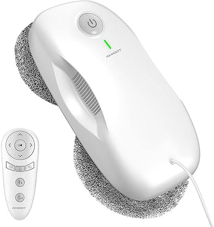 Tosima W2 White Automatic Window Cleaning Robot, Robot for Windows with 3800pa Strong Suction, Triple Security System, 12 Cloth Remote Control - QUORE