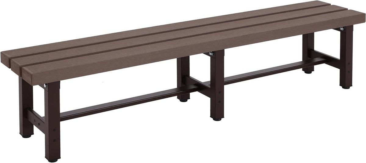 Mendler HWC-K60 Aluminium Garden Bench Sofa Park Bench Balcony Bench Weatherproof WPC 180 cm Brown - QUORE