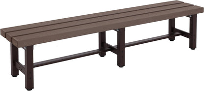 Mendler HWC-K60 Aluminium Garden Bench Sofa Park Bench Balcony Bench Weatherproof WPC 180 cm Brown - QUORE