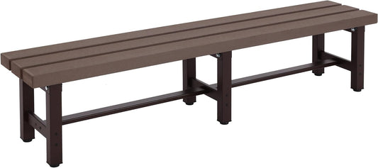 Mendler HWC-K60 Aluminium Garden Bench Sofa Park Bench Balcony Bench Weatherproof WPC 180 cm Brown - QUORE