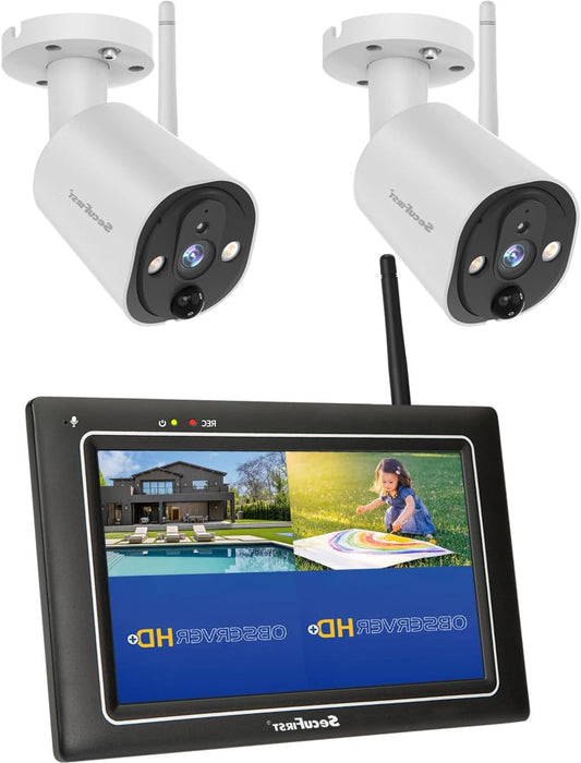 Bewakingscamera – Camerabewaking – Buitencamera – Huisbeveiliging – Babyfoon – 7 Inch Touchscreen Monitor – 2K HD Resolutie – Uitbreidbaar Geheugen 2 TB