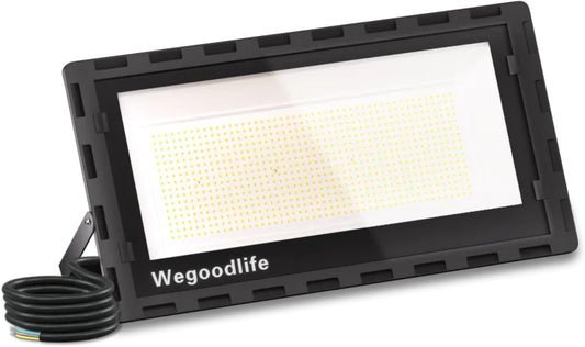 Led-schijnwerper voor buiten, 600 W, superhelder, 60.000 lumen, 6500 K, koudwit, IP66 waterdicht, 50 cm kabel zonder stekker, buitenlamp voor tuin, achtertuin, hal
