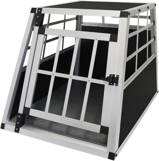 Dog Crate - Car Crate - Dog Cage for Car - Transport Cage - Transport Cage for Dogs - Medium 54 x 69 x 50 cm - Single 1 Door - Aluminium - QUORE
