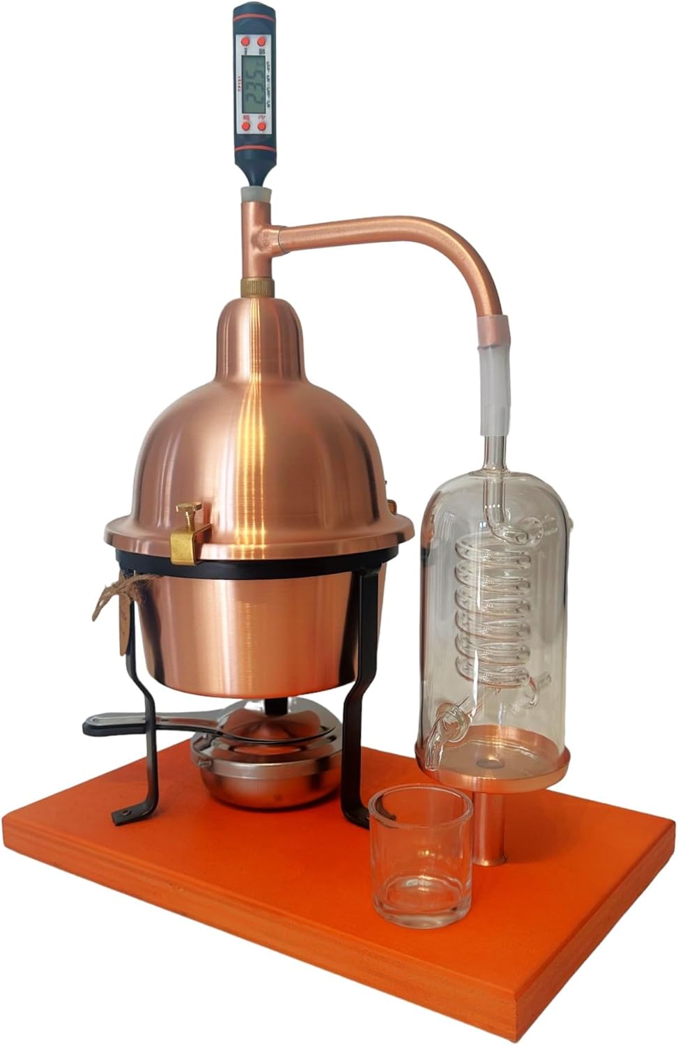 Distiller for copper essential oils, with glass condensing column - QUORE