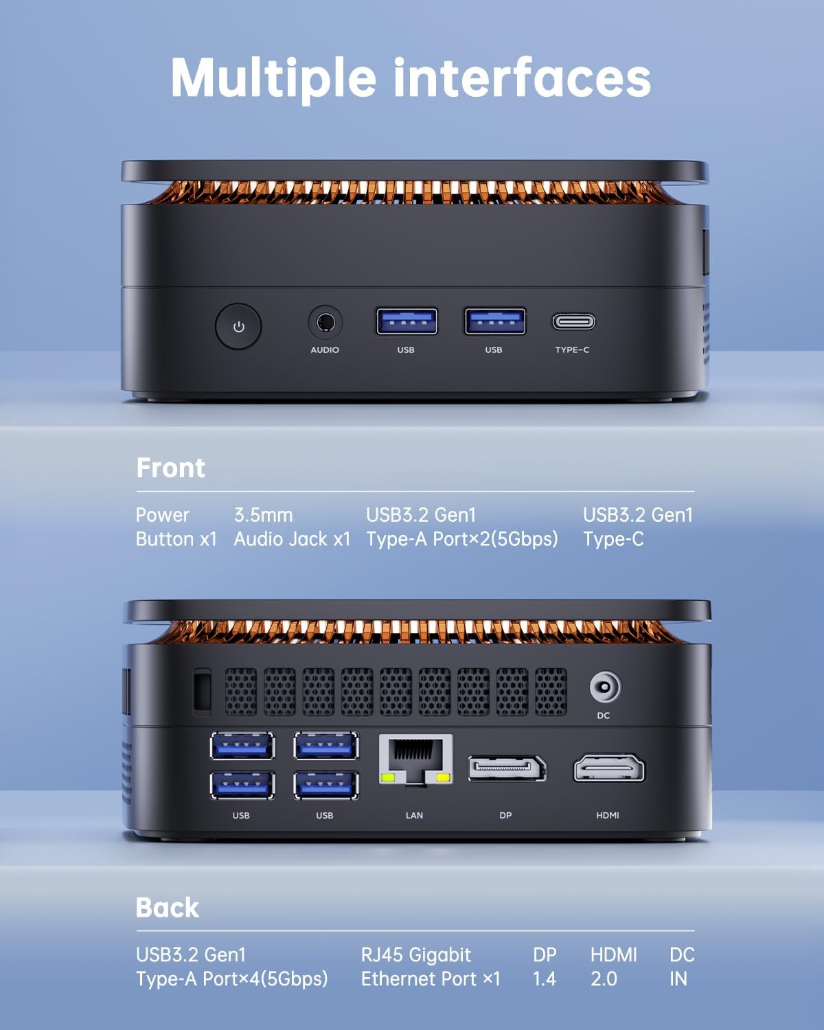 Mini PC – Mini Desktop – Compacte Computer – Kleine PC – Windows PC – Intel Alder Lake N95/8GB/256GB – Triple 4K Uitgangen – VESA Montage