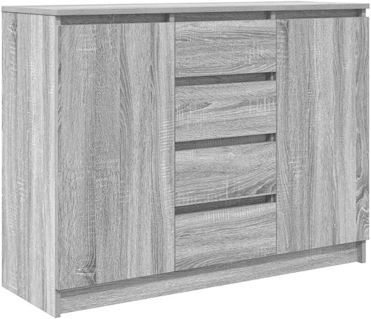 Sideboard – Dressoir – Opbergkast – Halmeubel – Buffetkast – Grijs Sonoma – Stevig Bewerkt Hout – Ruime Opbergruimte Met Laden En Deuren