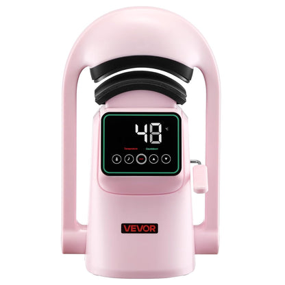 VEVOR Automatische hittepers voor petten en hoeden, sublimatiemachine met 2 verwisselbare platen, touchscreen voor nauwkeurige tijd- en temperatuurregeling, roze