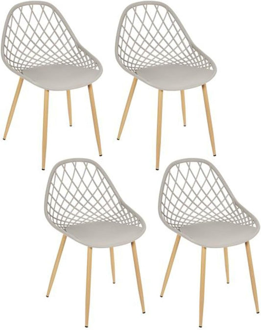 THE HOME DECO FACTORY 4 stuks stoelen voor buiten, Malaga, polypropyleen, taupe, bruin, 58 x 80,2 x 51,2 cm
