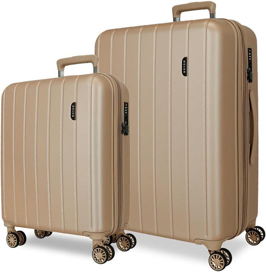 Movon Wood koffer, Uitbreidbare set met 2 koffers, champagne - 5318965