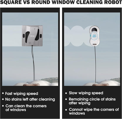 CHOVERY CL4 Window Cleaner Robot with 4 spray heads 6000Pa Window Cleaning Washer Robot with 5.0 All Intelligent Navigation 65dB Low Noise Glass Cleaning Robot for Framed/Frameless Surface - QUORE