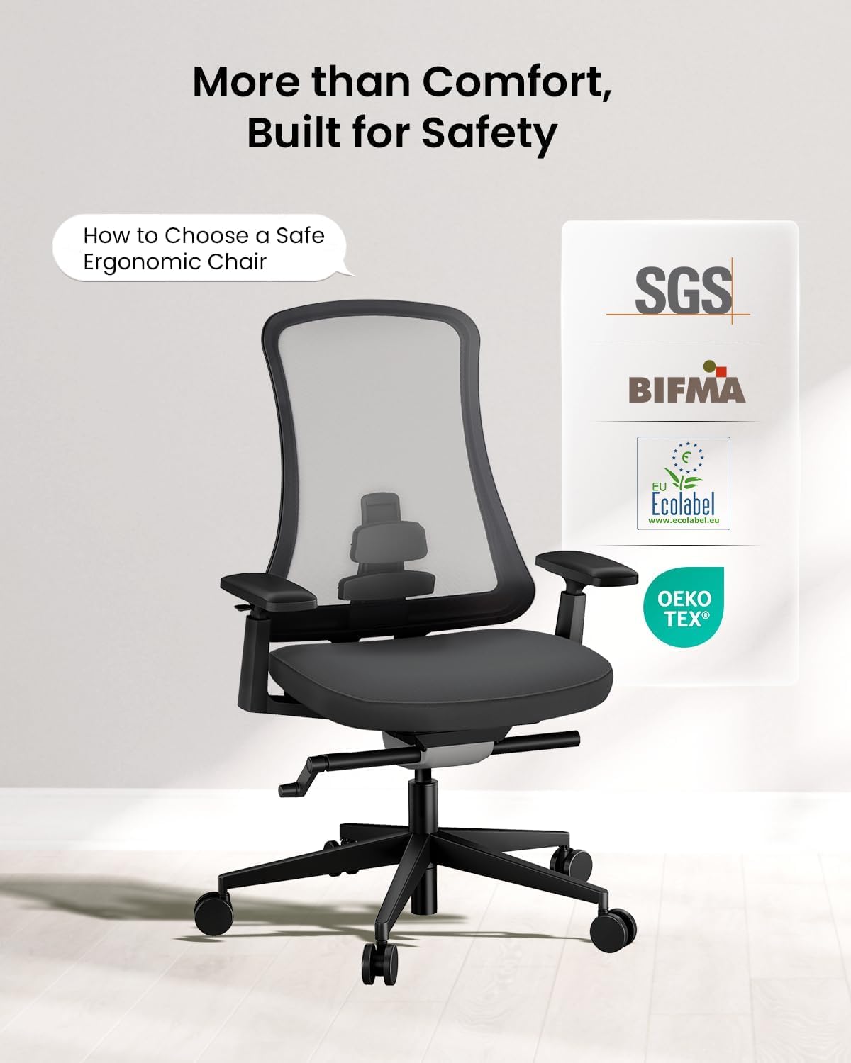 ProtoArc Flexer Pro Ergonomische Bureaustoel - Mesh Bureaustoel met Lendensteun, Schuifzitting en 4D Armleuningen, Ademend Mesh van Wintex, Kantelvergrendeling, Metalen Onderstel voor Thuis