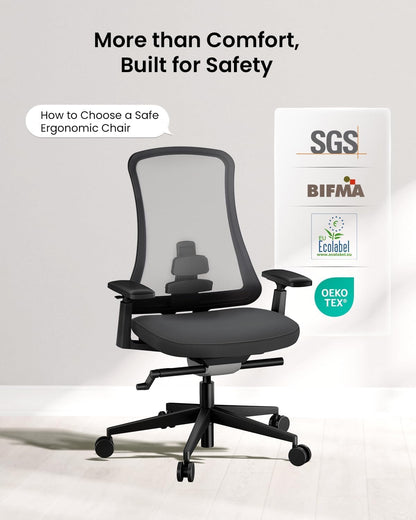 ProtoArc Flexer Pro Ergonomische Bureaustoel - Mesh Bureaustoel met Lendensteun, Schuifzitting en 4D Armleuningen, Ademend Mesh van Wintex, Kantelvergrendeling, Metalen Onderstel voor Thuis
