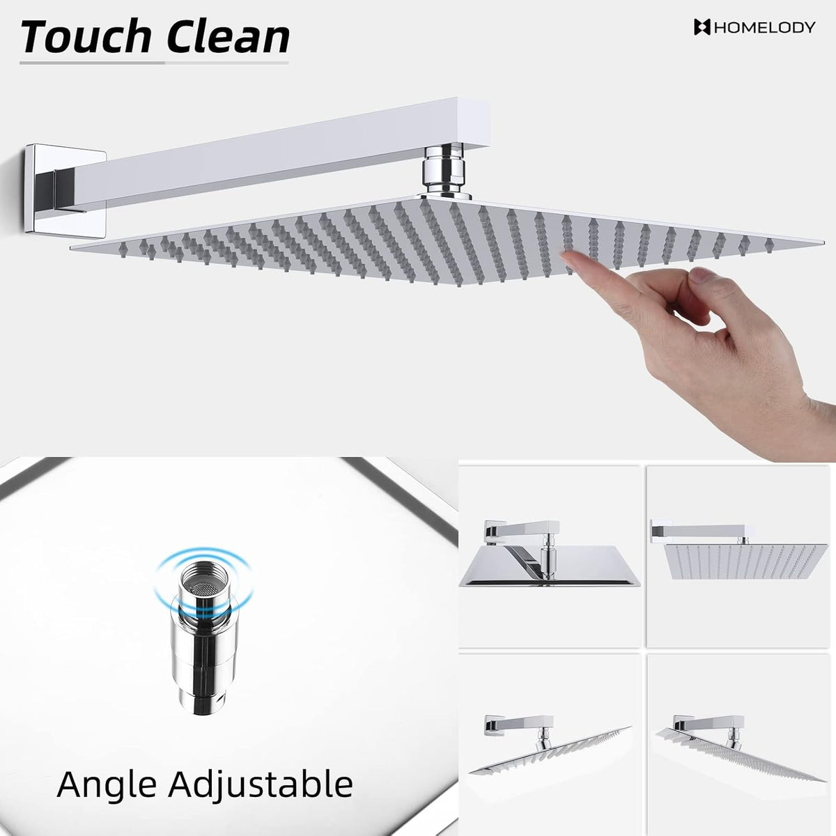 Douchekraan – Douchesysteem – Thermostaatkraan – Douchemengkraan – Regendouche – Inbouw – 30 cm Regendouchekop – Messing & Chroom