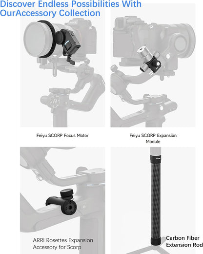 FeiyuTech SCORP-2 Kit camerastabilisator, geïntegreerde AI-tracker, 3-assige gimbal voor spiegelloze Sony/Canon/Nikon/Fujifilm- en DSLR-camera's, upgrade-joystick en touchscreen, 15 kg laadvermogen