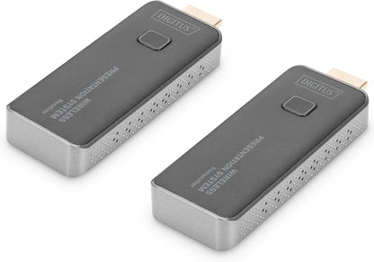 DIGITUS DS-55319 Click & Present Mini - Draadloos presentatiesysteem - BYOD: Laptop, tablet, smartphone - Geen app/driver nodig - Echt Plug & Play - Zilver/Zwart