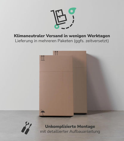 mokebo Multifunctional Cabinet 60 cm wide with Drawers 'The Practical', Chest of drawers, Filing cabinet large, Office cabinet, Shoe cabinet, Kitchen cabinet in brown of Wood, High Cabinet in Sonoma Oak - QUORE