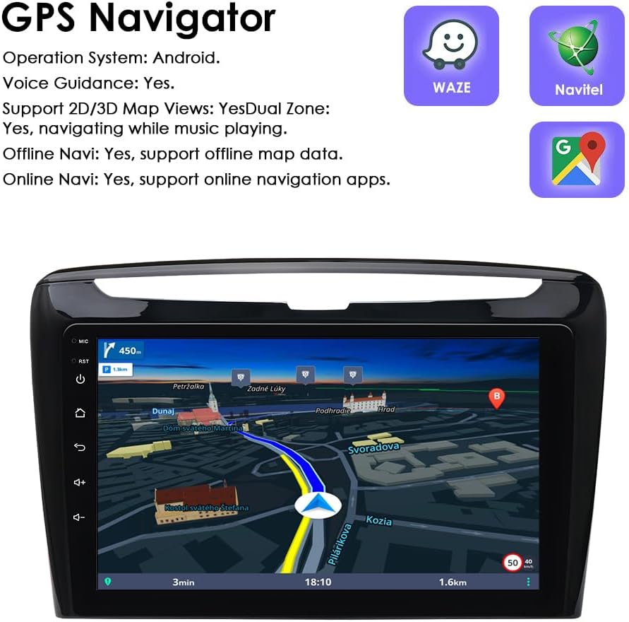 Ossuret Autoradio voor Lancia Ypsilon (2012-2020), 9 Inch Android 13 Touchscreen 2+32GB GPS Navigatie met Carplay Android Auto WiFi Bluetooth Stuurwielbediening DSP USB