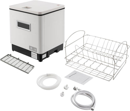 Mini Vaatwasser – Compact Vaatwasser – Tafel Vaatwasser – Kleine Vaatwasser – Roestvrijstalen Vaatwasser – 6 Sets Capaciteit – 70°C Krachtige Reiniging