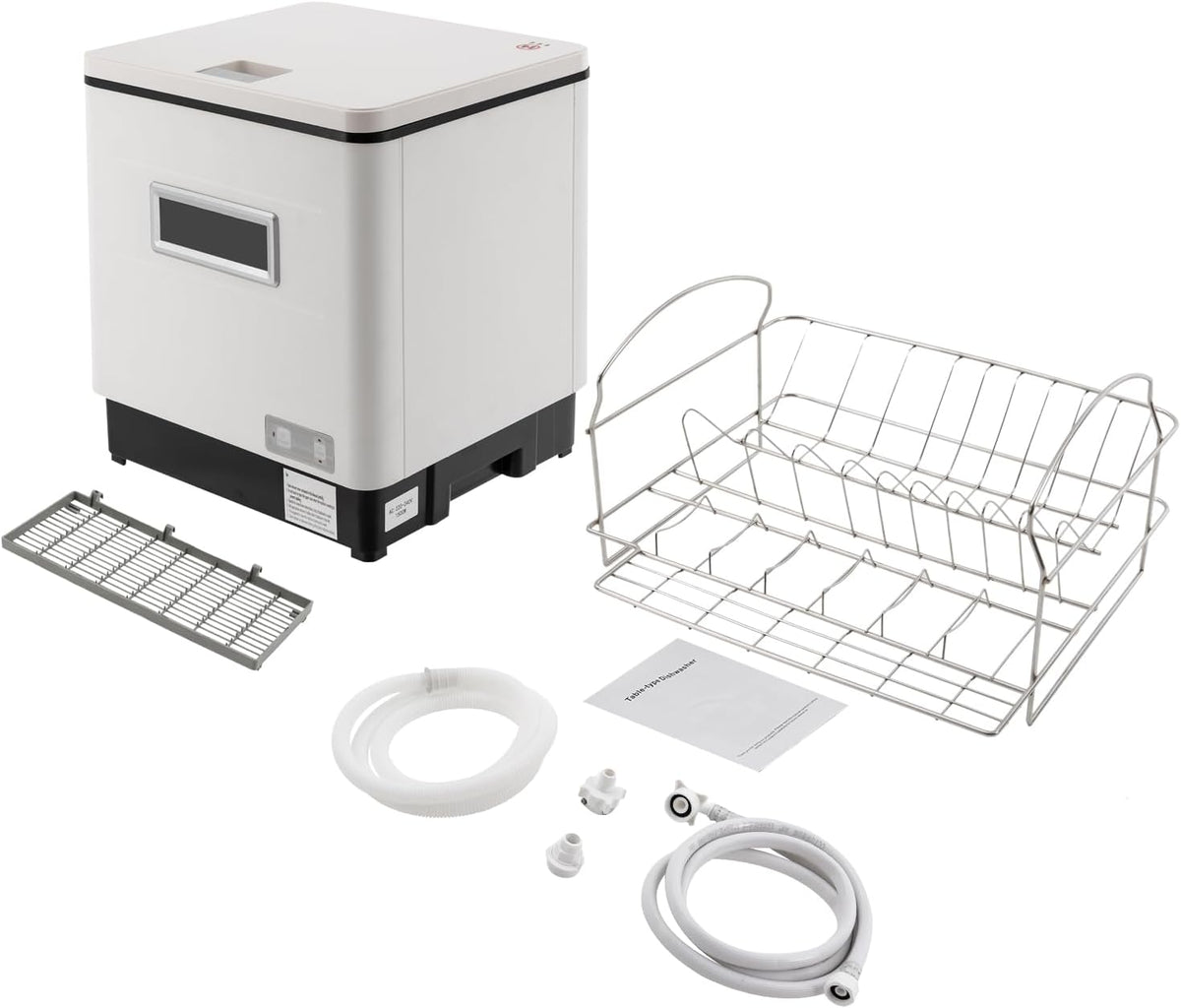 Mini Vaatwasser – Compacte Vaatspoeler – Vrijstaande Afwasmachine – Kleine Keuken Vaatwasser – Roestvrijstalen Mini Afspoeler – 6 Serviessets Capaciteit – Stil Geluidsniveau 55 dB