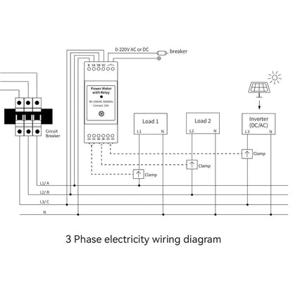 WiFi Smart Energy Meter 3 Fase Elektriciteit Monitoring Meter met 3.80A Stroomtransformator Stroom Spanning Amperage Energiemeter