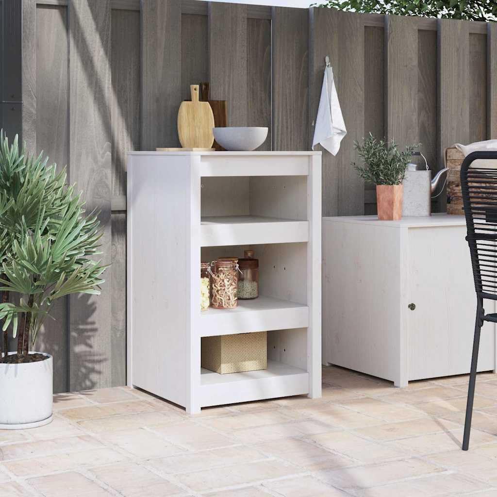 vidaXL Outdoor Kitchen Cabinet White 55x55x92 cm Solid Wood Pine - QUORE