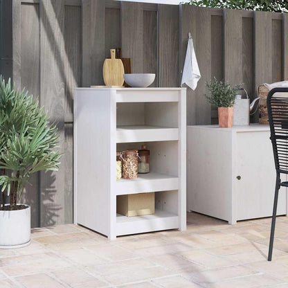 vidaXL Outdoor Kitchen Cabinet White 55x55x92 cm Solid Wood Pine - QUORE