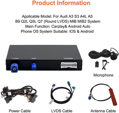 CarPlay Draadloze Android Auto Adapter – Retrofit Kit – Smartphone Interface – Multimedia Interface – MIB Systeem Upgrade – Draadloos Verbinden – Reverse Camera Ondersteuning