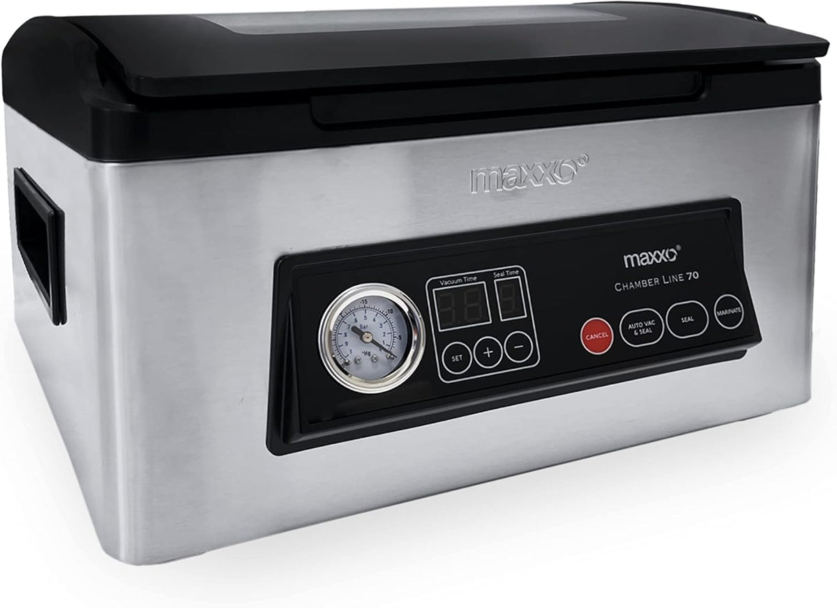 Maxxo VM ChamberLine 70 vacuümmachine, 7 l, professionele vacuümverpakker voor vloeistoffen 72 liter/min + 30 stuks vacuümzakken inbegrepen