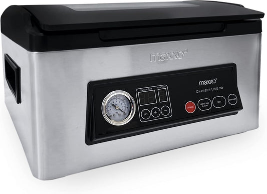 Maxxo VM ChamberLine 70 vacuümmachine, 7 l, professionele vacuümverpakker voor vloeistoffen 72 liter/min + 30 stuks vacuümzakken inbegrepen