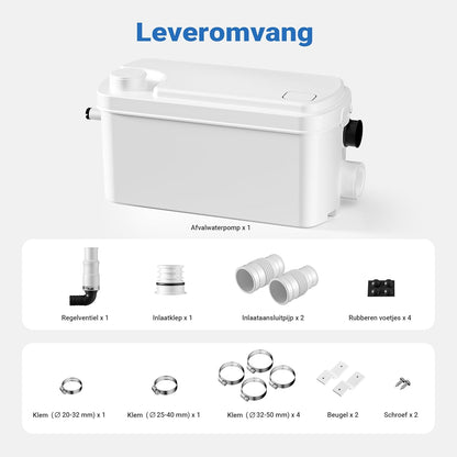 Wiltec Small Feeder with 3/1 Carving System, Waste Water Lifting System 250 W, Stool Cutting Pump, Drainage Pump with Grinder for Toilet, Toilet Installation for Drain Water, Pulverizer