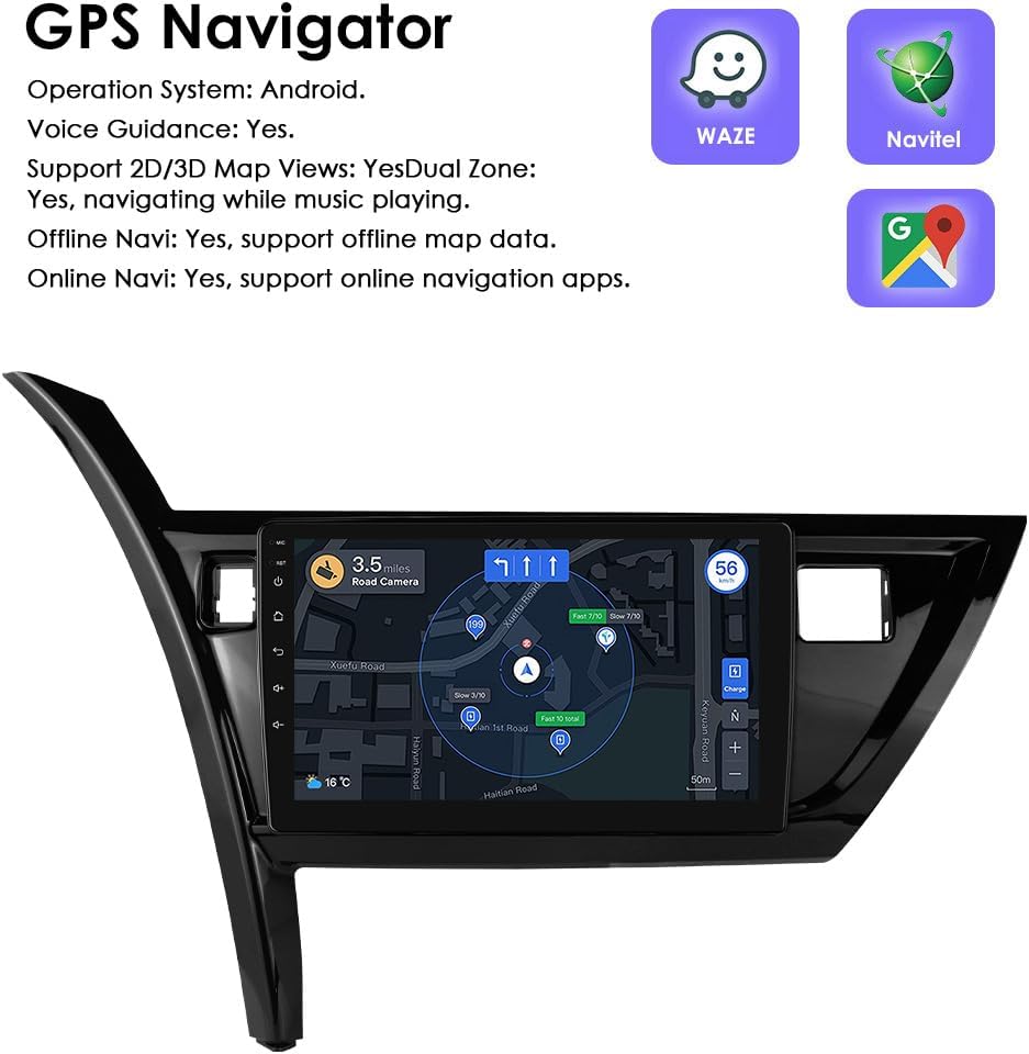 Autoradio – Inbouwradio – Multimedia Speler – Auto Stereo – Navigatiesysteem – 9 Inch Touchscreen – Android 13 Met Draadloos CarPlay & Android Auto