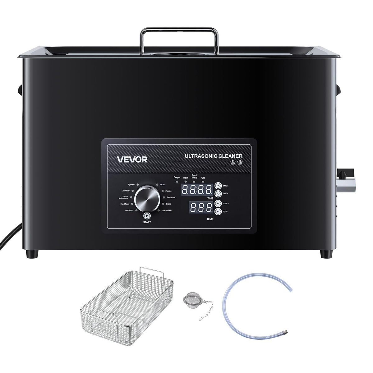 VEVOR Ultrasonic Cleaner, Professional Ultrasonic Cleaning Device with Rotary Knob Control, 30 Litres, Cleaning Device with Basket and Cleaning Ball, Ultrasonic Device for Watches, Shavers