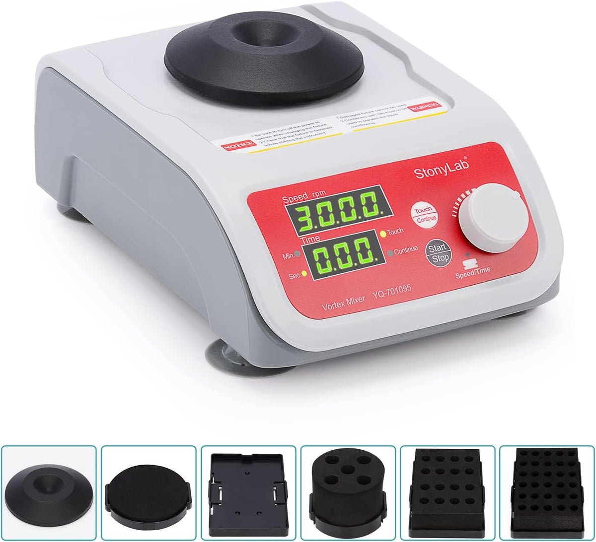 Digitale Vortex Mixer – Vortexer – Labmixer – Samplemixer – Laboratoriummixer – 200-3000 Tpm – Digitale Weergave Van Snelheid En Tijd